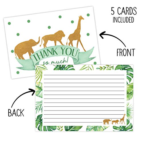 50 Jungle Baby Shower Thank You Cards, Boy Baby, Mama Baby Shower Favor and Games, 50 Thank You Cards and Envelopes | The Storepaperoomates Retail Market - Fast Affordable Shopping