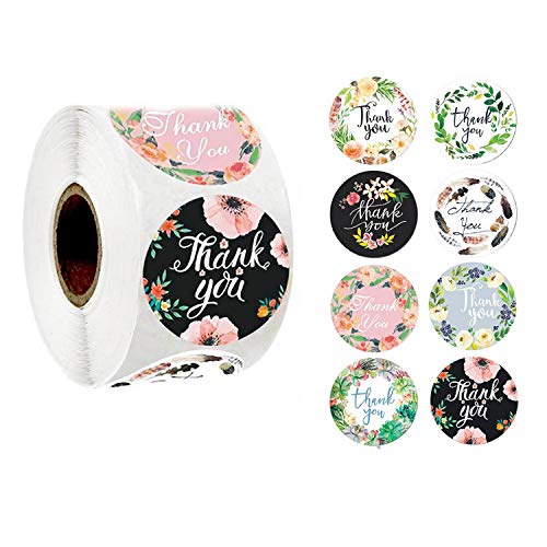 1 Inch Thank You Stickers, Thank You Stickers Roll for Gift Wraps, Greeting Cards, Envelope Seals, Small Business Stickers Thank You , 500 Labels Per Roll