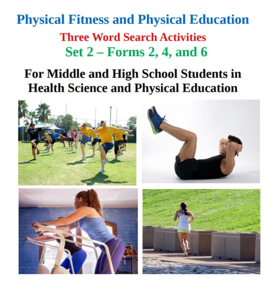 Physical Fitness and PE: Word Search Activities in Health Science – Set 2