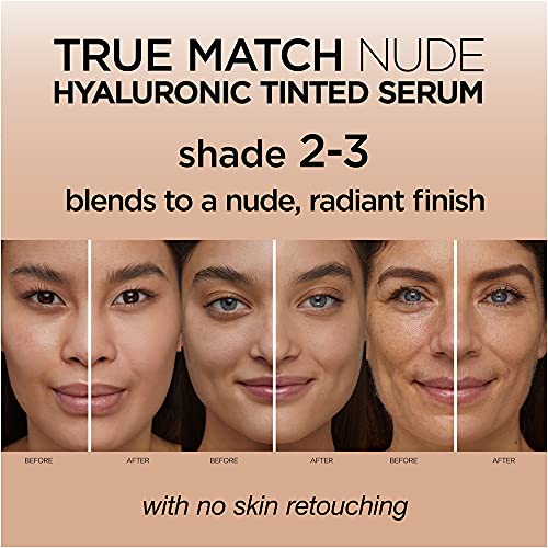 L’Oreal Paris True Match Nude Hyaluronic Tinted Serum Foundation with 1% Hyaluronic acid, Light 2-3, 1 fl. oz. | The Storepaperoomates Retail Market - Fast Affordable Shopping