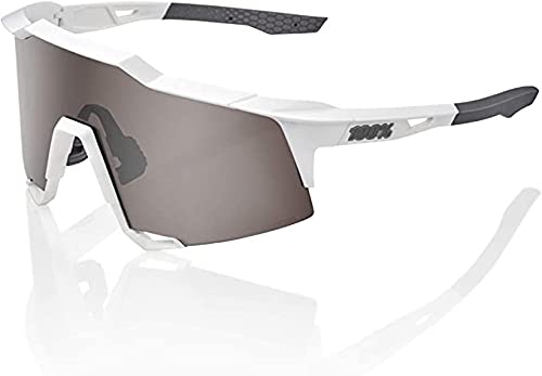 100% SPEEDCRAFT Sport Performance Cycling Sunglasses MATTE WHITE – HiPER Silver Mirror