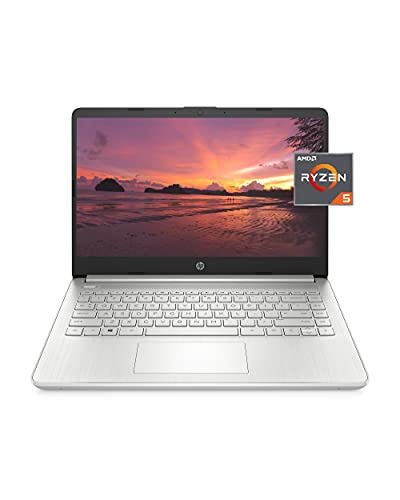 HP 14 Laptop, AMD Ryzen 5 5500U, 8 GB RAM, 256 GB SSD Storage, 14-inch Full HD Display, Windows 10 Home, Thin & Portable, Micro-edge & Anti-glare Screen, Long Battery Life (14-fq1021nr, 2021)