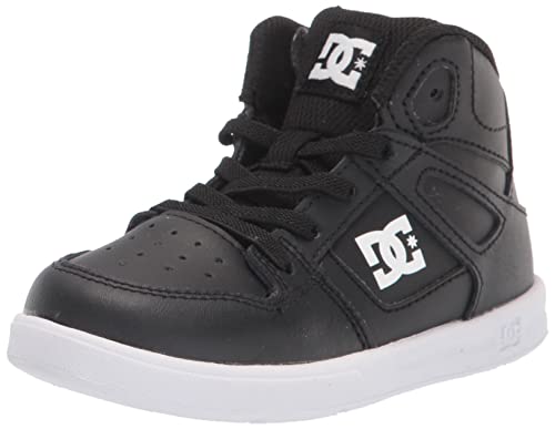 DC Boy’s Pure HIGH-TOP Skate Shoe, Black/White, 10 Little Kid