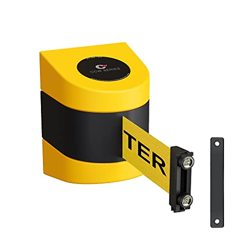 CCW Series WMB-220 Magnetic Wall Mount Retractable Belt Barrier (15 Foot Belt, Yellow with”Caution – DO NOT Enter” Black Letters Belt with Yellow ABS Case)