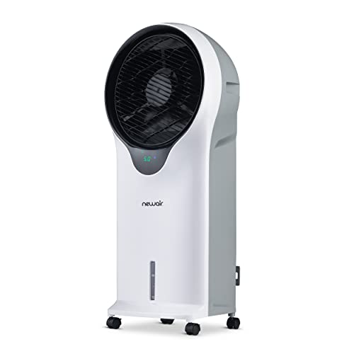 NewAir Evaporative Air Cooler and Portable Cooling Fan in White, Honeycomb Pad Cooling, 1.45 Gallon Removable Water Tank, Remote Control and Timer, Cost Saving Cooling for Dry Climate NEC500SI00