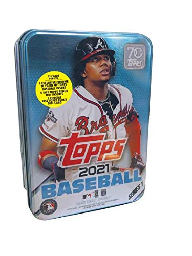 2021 Topps Series 1 MLB Baseball Tin (75 cards/bx, Acuna)