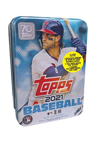 2021 Topps Series 1 MLB Baseball Tin (75 cards/bx, Harper)