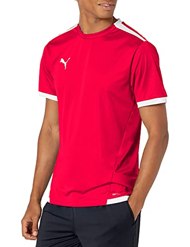 PUMA mens Teamliga Jersey T Shirt, Red/White, Medium US
