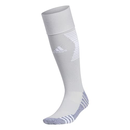 adidas unisex-adult Team Speed 3 Soccer Socks (1 Pair), Team Light Grey/White, Medium