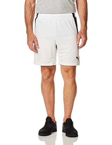 PUMA mens Teamliga Shorts, White/Black, Medium US