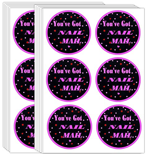 You’ve Got Nail Mail Sticker, 2 inch Round Nail Happy Mail Stickers Envelope Labels for Small Business, Envelope Sticker Packing Shop Supplies