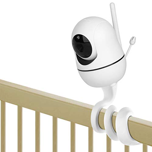 iTODOS Baby Monitor Mount for HelloBaby HB65/HB66/HB248,ANMEATE SM935E Baby Monitor Camera, Versatile Twist Mount Without Tools or Wall Damage –White