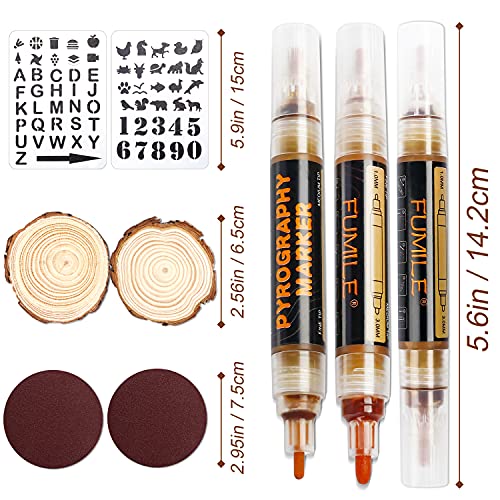 FUMILE Wood Burning Pen Set 9PCS with 3 Scorch Pen Marker, 2 Wood Chips, 2 Frosted Cloth, 2 Hollow Mold for DIY Wood Painting,Suitable for Artists and Beginners in DIY Wood Project. | The Storepaperoomates Retail Market - Fast Affordable Shopping