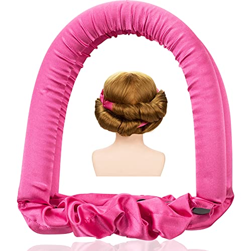 OIIKI Heatless Curl Ribbon, Extra Large Ribbon Diy Big Barrel Curlers, Heatless Hair Curlers, Spiral Curlers Hair Rollers, for Most Hairstyles (Rose)