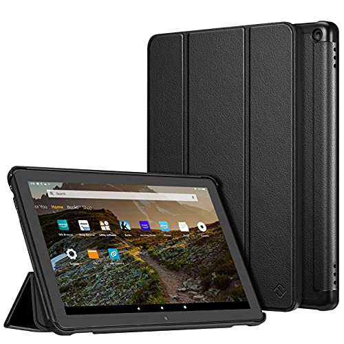 Fintie Case for All-New Amazon Fire HD 10 and Fire HD 10 Plus Tablet (Only Compatible with 11th Generation 2021 Release) – Ultra Lightweight Slim Shell Stand Cover Auto Wake/Sleep, Black