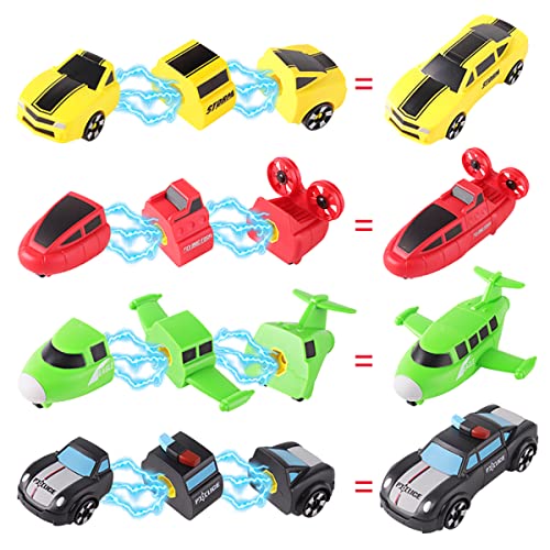 QUERCITRON 5-in-1 Magnetic Vehicles Playset Toy, Transform into Robot, Mix and Match Assembling Building Action Figures Kit with Storage Box, Birthday Gift for Kids, Boys and Girls 3 4 5 6 7 Year Old | The Storepaperoomates Retail Market - Fast Affordable Shopping