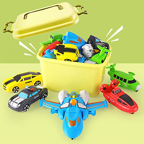 QUERCITRON 5-in-1 Magnetic Vehicles Playset Toy, Transform into Robot, Mix and Match Assembling Building Action Figures Kit with Storage Box, Birthday Gift for Kids, Boys and Girls 3 4 5 6 7 Year Old | The Storepaperoomates Retail Market - Fast Affordable Shopping