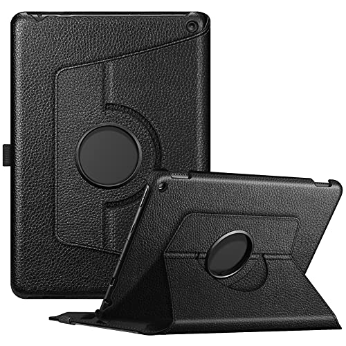 Fintie Case for All-New Amazon Fire HD 10 & Fire HD 10 Plus Tablet (Only Compatible with 11th Generation 2021 Release) – 360 Degree Rotating Swivel Stand Cover Dual Auto Sleep/Wake, Black