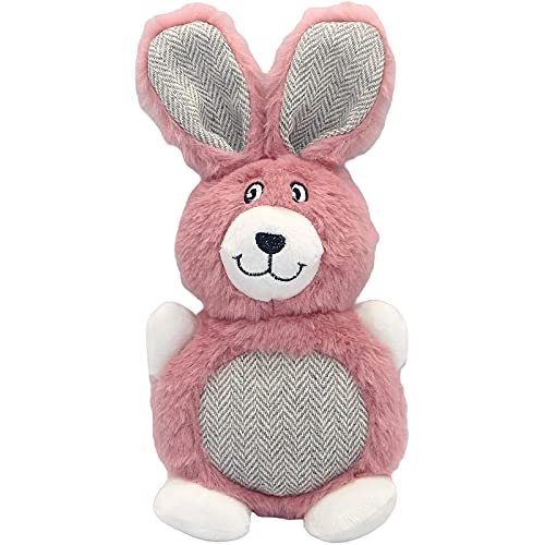 Zhuo Sheng Rabbit Plush Chew Dog Toys for Small Dogs,Durable Cute Animal Puppy Teething Chew Toys, Interactive Stuffed Pet Squeaky Toys for Boredom, Pink