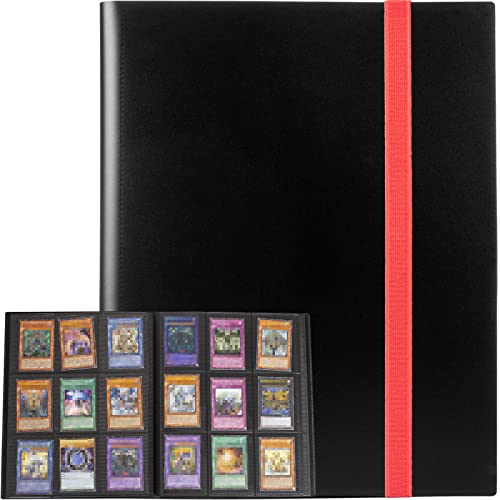 GEAoffice Card Binder, 9 Pockets Trading Card Album Folder , 360 Side Loading Pocket Binder for Yugioh, MTG and Other TCG, Black