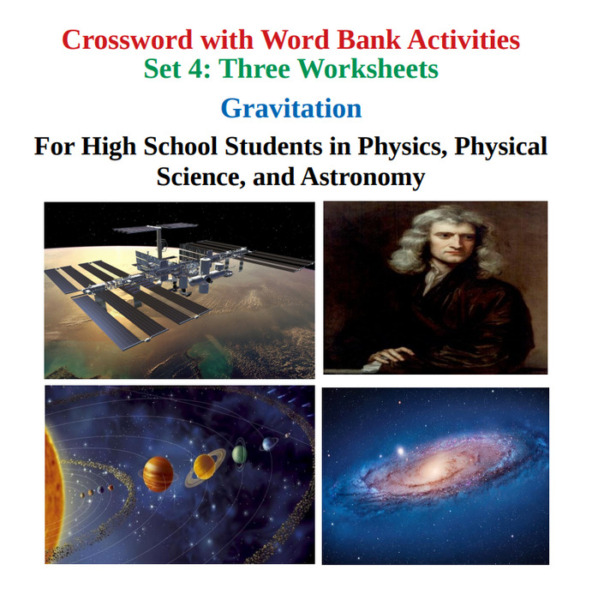 Gravitation: Crosswords with Word Banks Worksheets – Set 4