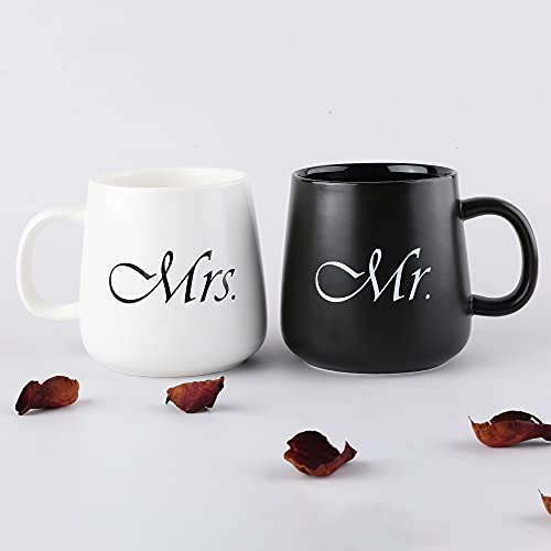 MCleanPin Mr and Mrs Coffee Mugs, Wedding Anniversary Presents for Couples, Bridal Shower Gifts Engagements Gifts, Couple Mugs Gifts,Newlyweds Couples