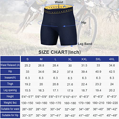 Souke Sports Men’s Bike Cycling Underwear Shorts 4D Padded Bicycle MTB Liner Undershorts Mountain Biking Shorts(Navy, Large) | The Storepaperoomates Retail Market - Fast Affordable Shopping