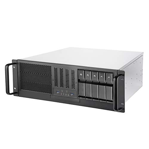 SilverStone Technology RM41-H08 4U Rackmount Server Case with 5 x 3.5 Hot-Swappable Bay and 3 x 5.25 Bays with USB 3.1 Gen 1 RM41-H08-x