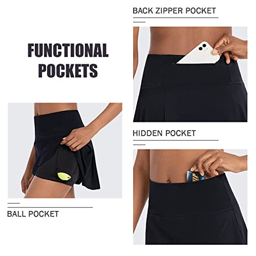BALEAF Women’s 13″ Tennis Skirt Pleated High Waisted Golf Skorts Skirts Athletic with Shorts Pockets for Running Workout Black Small | The Storepaperoomates Retail Market - Fast Affordable Shopping