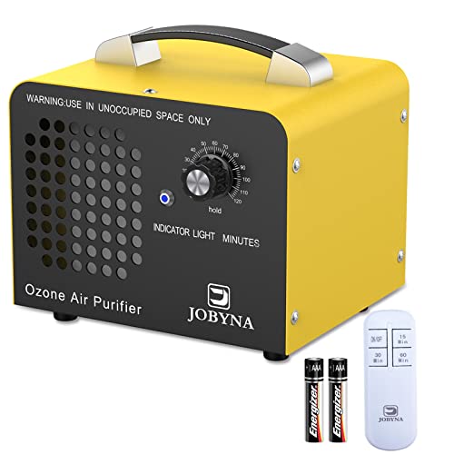 JOBYNA Ozone Generator, 10,000mg/h Remote Control Timing Ozone Machine, High Capacity Industrial/Commercial/Home Ozone Generator for Rooms, Smoke, Cars (Include Batteries)