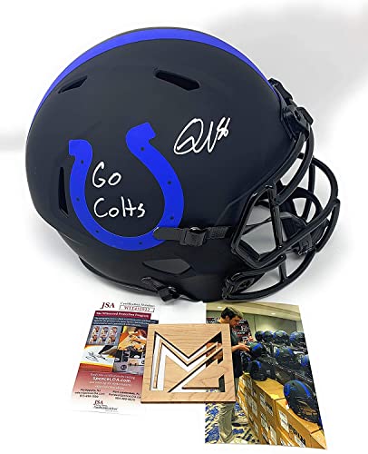 Quenton Nelson Indianapolis Colts Signed Autograph Rare ECLIPSE Full Size Helmet Inscribed JSA Witnessed Certified