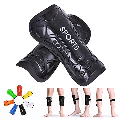Youth Soccer Shin Guards for Kids Child Calf Protective Gear Soccer Equipment Soccer Shin Pads Calf Sleeves Protection for Boys Girls Kids Youth Toddler Children Teenagers Adult (Black, S 3’3 – 3’9)