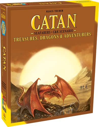 CATAN Treasures, Dragons and Adventurers Scenario Expansion | Strategy Board Game | Family Game for Adults and Kids | Ages 12+ | 3-4 Players | Average Playtime 60-180 Minutes | Made by CATAN Studio