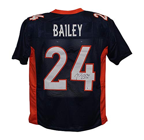 Champ Bailey Autographed/Signed Pro Style Blue XL Jersey BAS