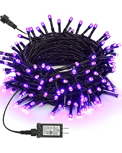 Flacchi Purple Halloween Lights 82Ft 200 LED String Lights 8 Modes Timer Function Low Voltage Indoor & Outdoor Mini Lights for Holiday, Christmas Decor, Garden, Party, Halloween Decorations