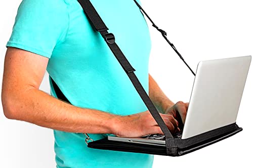 Laptop Harness, Standing Desk, Mobile Walking Laptop Carrier, Adjustable Desk and Portable Laptop Stand, Hands Free Wearable Desk for Laptop (13″) or Notebook
