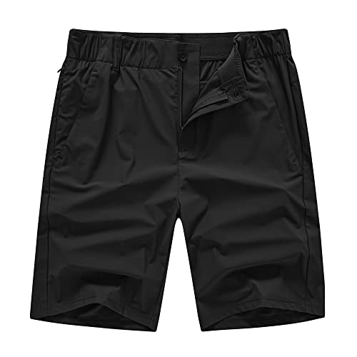 YSENTO Men’s Golf Cargo Work Shorts Relaxed Fit Quick Dry Hiking Fishing Shorts 5 Pockets Color Black Size 40