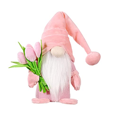 ABOOFAN Mothers Day Gnome Plush Stuffed Plush Gnome Home Household Decoration for Holiday Summer Decorations (Pink)