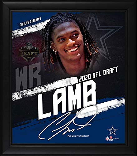 CeeDee Lamb Dallas Cowboys Framed 15″ x 17″ 2020 NFL Draft Day Collage – Facsimile Signature – NFL Player Plaques and Collages