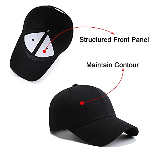 PFFY 2 Packs Baseball Cap Golf Dad Hat for Men and Women Hat Black+Red | The Storepaperoomates Retail Market - Fast Affordable Shopping