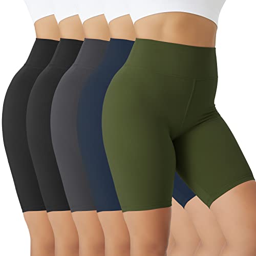 VALANDY 5 Pack Sport Shorts Yoga Dance Short Pants for Summer Athletic Walking Biker Shorts for Girls