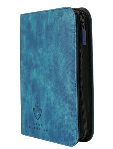 Card Guardian – Premium+ 4 Pocket Card Binder 160 Side Loading Pocket with Zipper for Trading Card Games TCG (Blue)