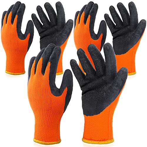 3 Pairs Heat Resistant Gloves Heat Press Gloves for Heat Transfer Printing 3D Vacuum Heat Transfer Machine Gloves Work Gloves, Orange and Black