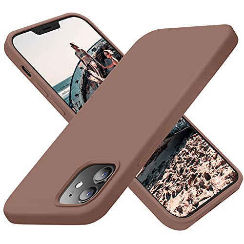 Cordking Designed for iPhone 12 Case, Designed for iPhone 12 Pro Case, Silicone Shockproof Phone Case with [Soft Anti-Scratch Microfiber Lining] 6.1 inch, Light Brown