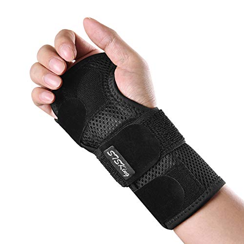 Wrist Brace for Carpal Tunnel – Adjustable Wrist Support Brace with Splints Right Hand – Hand Support Removable Metal Splint and to Help Night Sleep Relieve and Treat Wrist Pain, Sports
