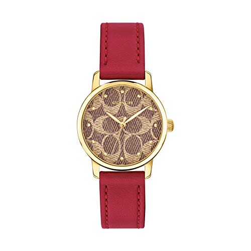 Coach 14503401 Brown Logo Dial Red Leather Strap Women’s Watch