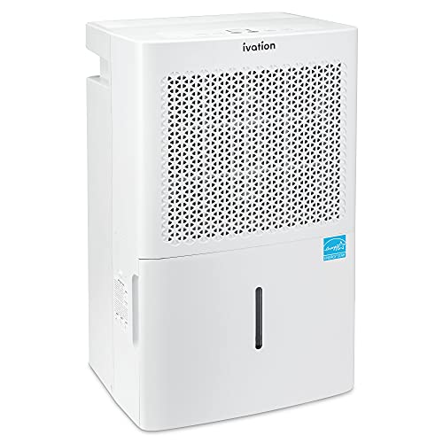 Ivation 4,500 Sq. Ft Energy Star Dehumidifier With Pump, Large Capacity Compressor De-humidifier for Big Rooms and Basements with Continuous Drain Hose Connector and Pump, Auto Shutoff and Restart