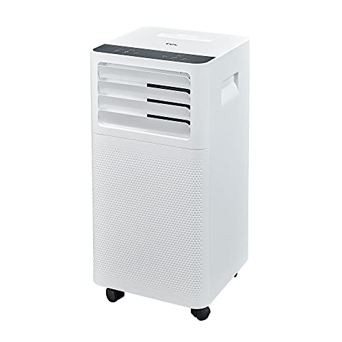 TCL Home 7,500 BTU Smart Portable Air Conditioner, Fan, & Dehumidifier, App & Voice Control, 2 Fan Speeds, LED Display & Remote, 24 Hour Timer, White Standard (5P93C)