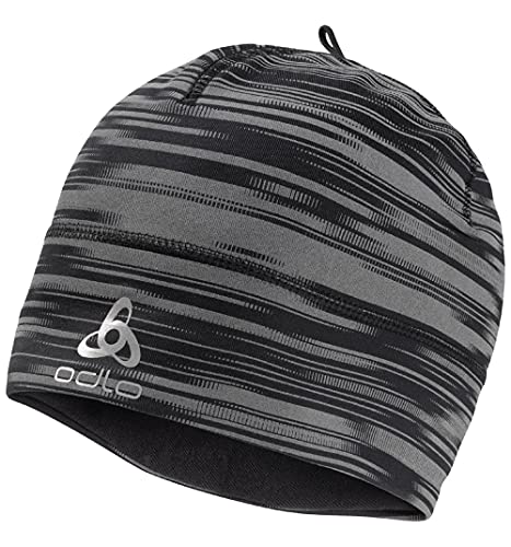 Odlo Polyknit Light ECO Print Hat, Black Reflective, One Size