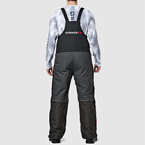 Striker Durable Windproof Water-Resistant Outdoor Ice Fishing Bib with Sureflote Flotation Technology, Black/Charcoal, Medium | The Storepaperoomates Retail Market - Fast Affordable Shopping